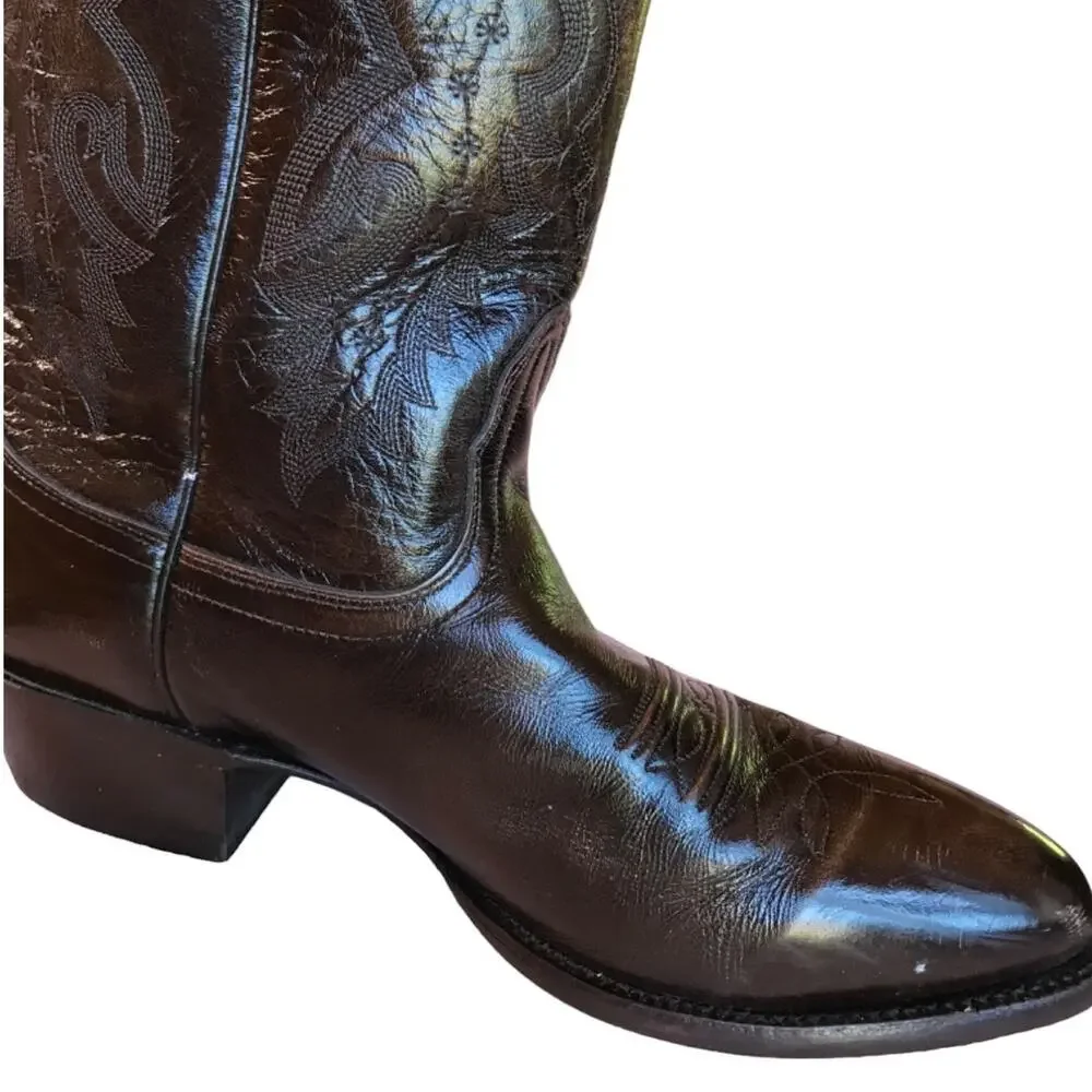 Nacona Mens Dark Walnut Imperial Calf Western Boots size 10 D